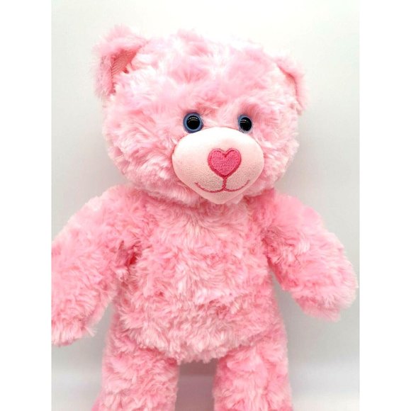 Build A Bear Pink Stuffed Plush Animal Toy Heart Nose Clean Valentine Gift Girl - Picture 3 of 8